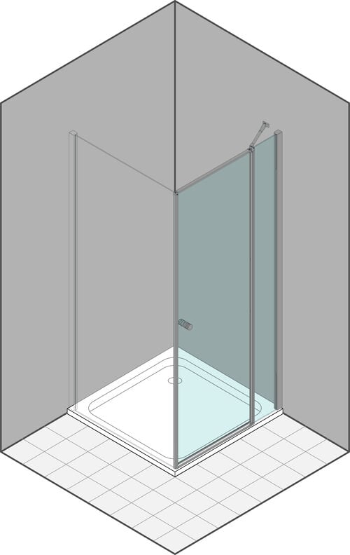 Porta a battente Duka Multi-S 4000 new Nero opaco Vetro trasparente ProCare