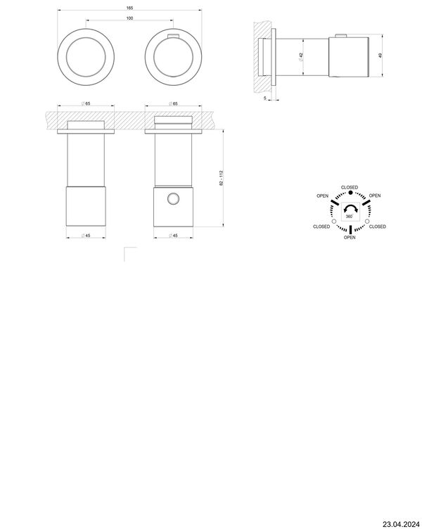 Duschenmischer Endmontageset Gessi Habito Copper brushed diamantato image number 1