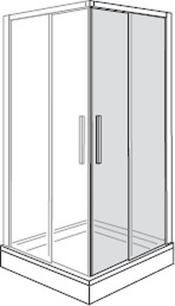 Gleittür Alterna liva silber hochglanzeloxiert Echtglas klar CareTec Pro image number 0