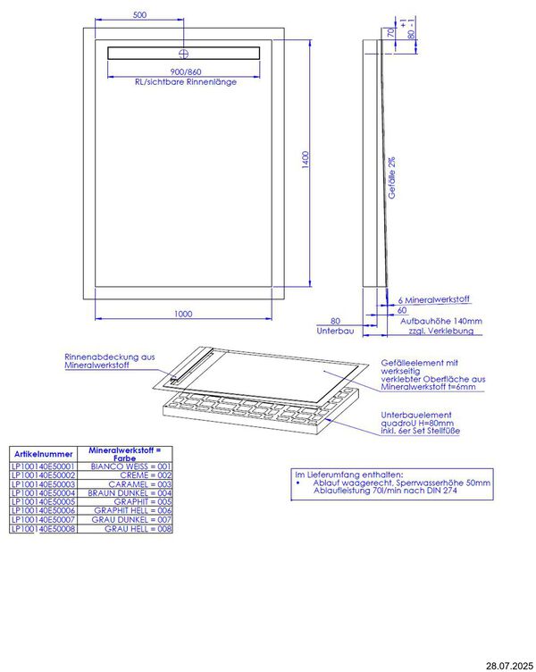 &Eacute;l&eacute;ment de douche Schedel LinePlus Pure image number 1
