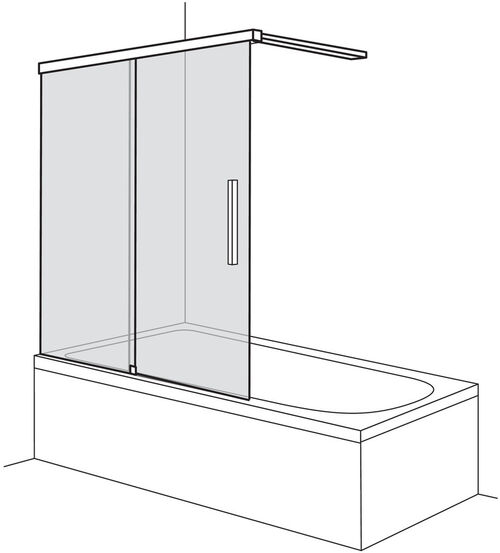 Porta scorrevole Duscholux Viva argento lucidissimo Vetro trasparente CareTec Pro