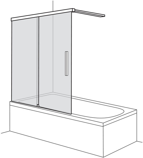 Gleittüre Duscholux Viva silber hochglanzeloxiert Echtglas klar CareTec Pro image number 0