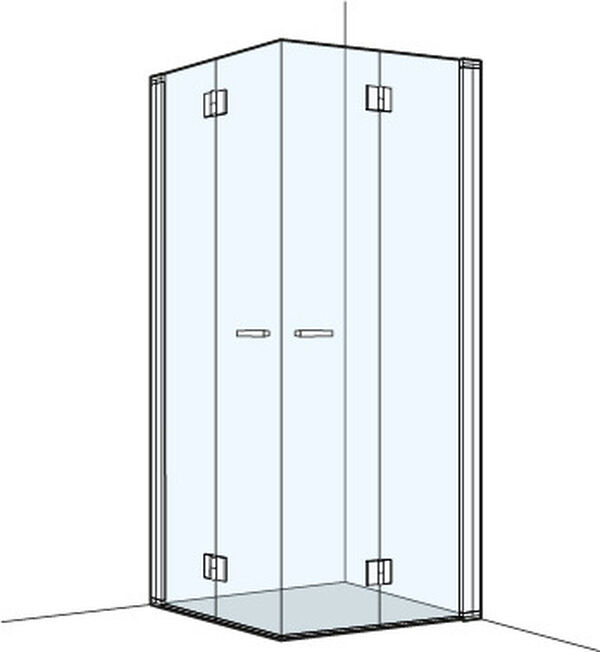Porta pieghevole diagonale Koralle S400 Plus in 2 parti larghezza 87.5 - 89 cm  image number 0
