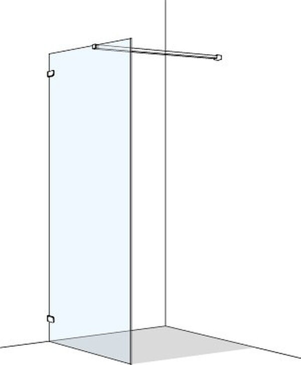 Freistehende Seitenwand Koralle S505 Plus Verchromt Echtglas klar image number 0