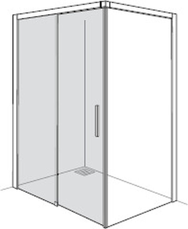 Porte coulissante Alterna liva Argent éloxé Verre clair image number 0