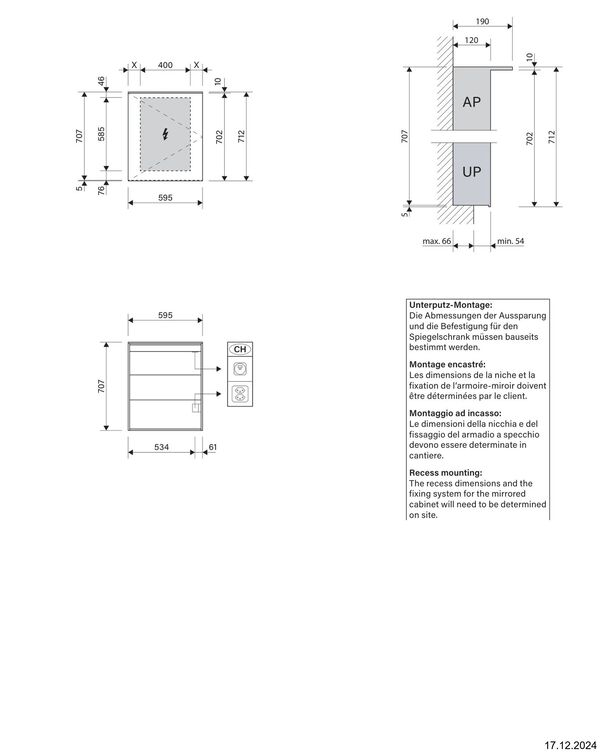 Spiegelschrank Alterna veela LED plus weiss Lichtfarbe stufenlos verstellbar 2000-6500 K image number 1