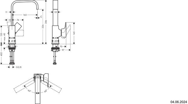 M&eacute;langeur monobloc Hansgrohe Metropol Couleur or image number 1