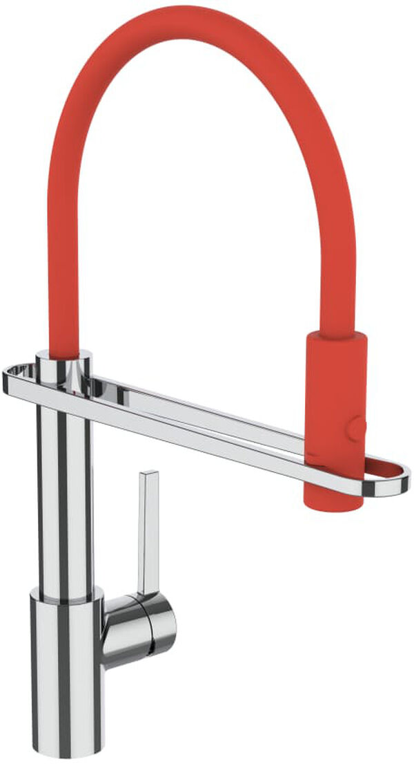 Miscelatore monocomando per lavello Laufen Semipro, con bocca flessibile strawberry red, bocca image number 0