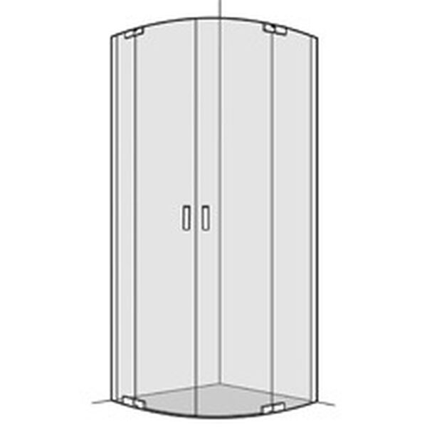 Cabina diagonale Koralle S800 semitonda, 88,5 - 90 cm (misura di prodotto 87 - 88,5 cm), per raggi image number 0