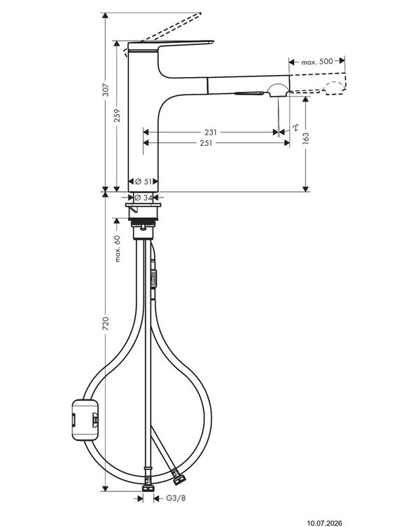Sp&uuml;ltischmischer Hansgrohe Zesis Schwarz matt image number 1