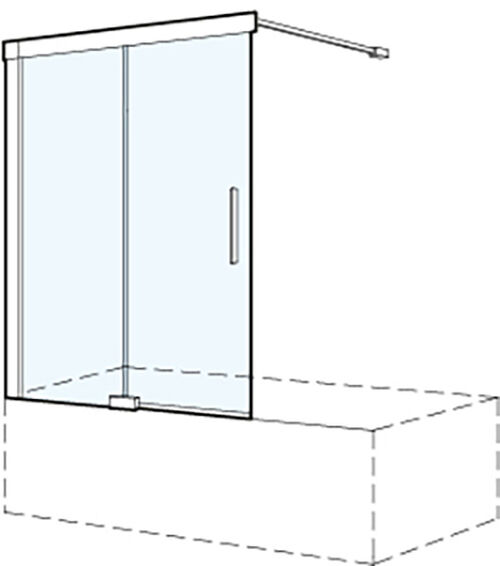 Porta scorrevole Koralle S600 Plus Silver polish Vetro trasparente Plus