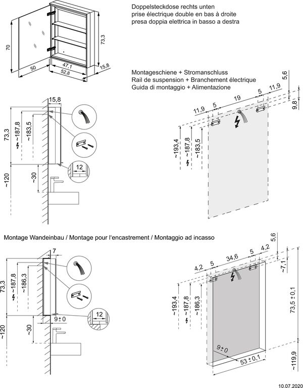 Spiegelschrank Schneider Glow classic HCL Schwarz matt image number 1