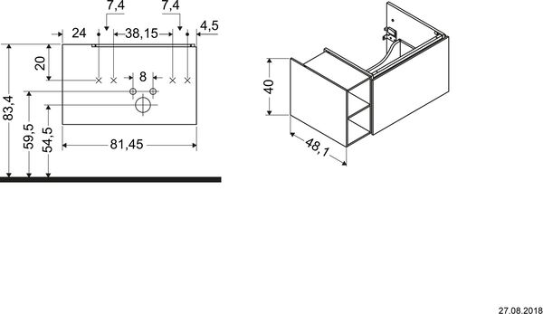 Meuble sous-lavabo Duravit L-Cube noyer image number 1