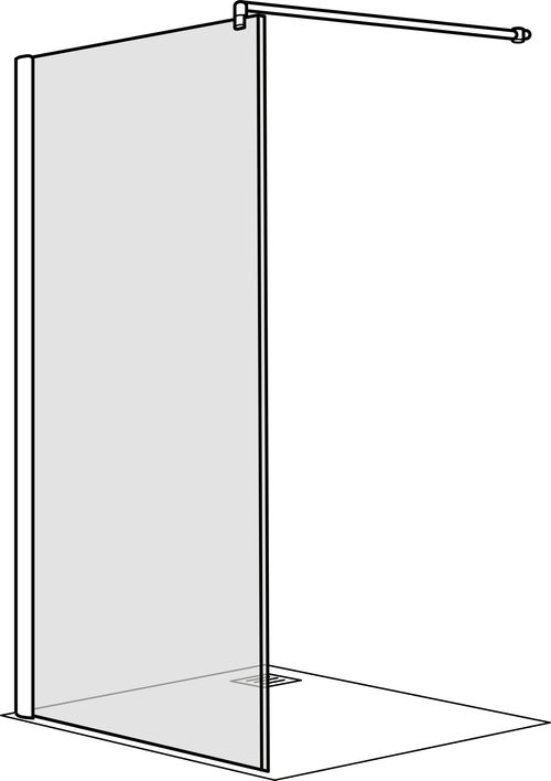 Freistehende Seitenwand Duscholux Walk-in Optima 6 Silber hochglanzeloxiert Echtglas klar