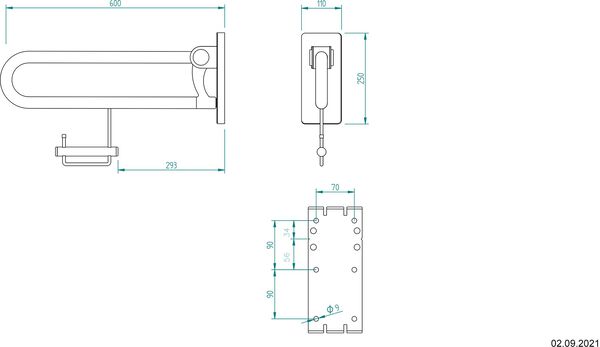 Klappgriff Nosag Ineoline Plus / Pure Edelstahl glanz image number 1