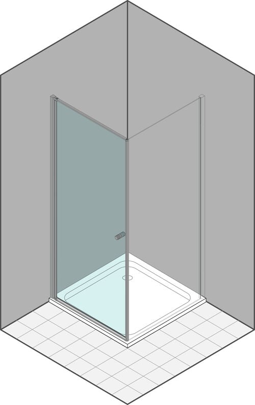 Porta a battente Duka Multi-S 4000 new Nero opaco Vetro trasparente