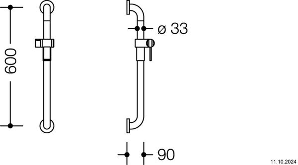 Glissière de douche Hewi 805 acier inoxydable mat image number 1