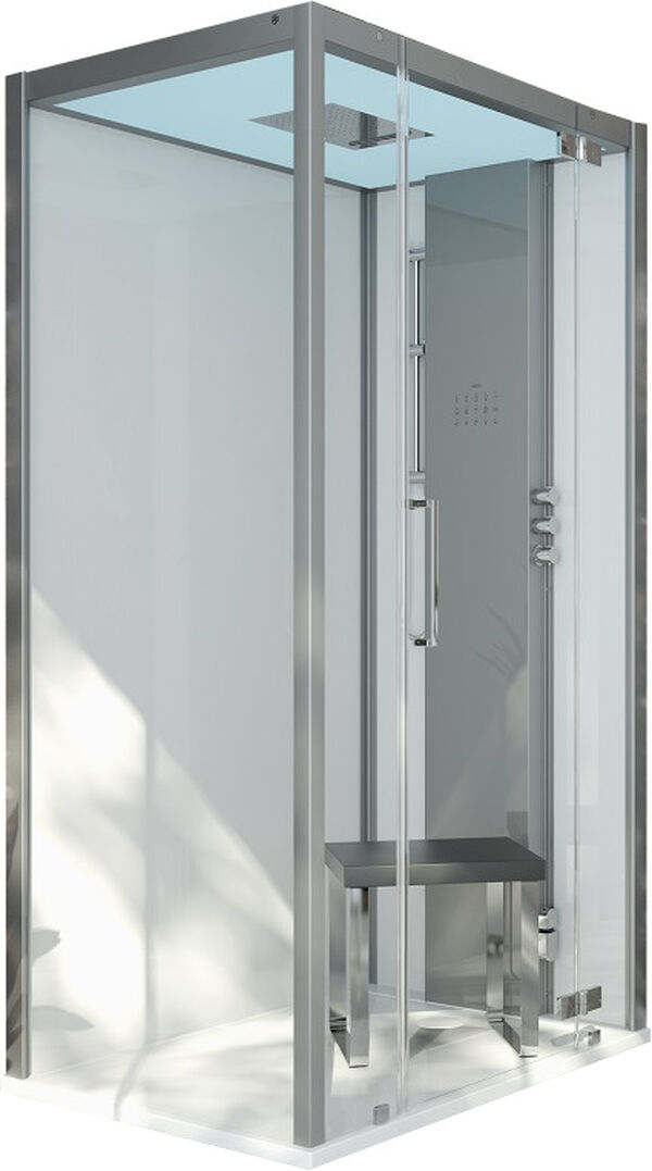 Dampfdusche Hoesch Sense Perience weiss Echtglas klar EverClean image number 0