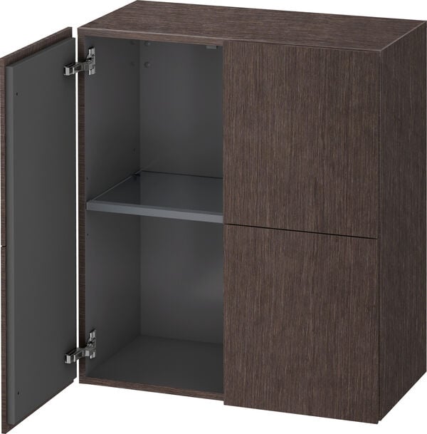 Seitenschrank L-Cube, Echtholz furniert, Breite 70 cm, Höhe 80 cm, Tiefe 36,3 cm, 2 Türen, image number 0