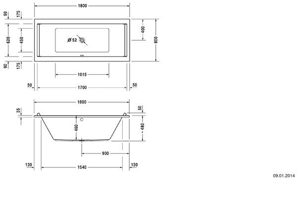Badewanne Duravit Starck weiss image number 1