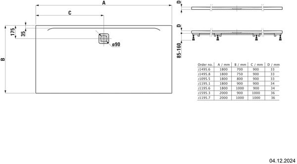 Duschenwanne Laufen Pro Superflach betongrau matt image number 1