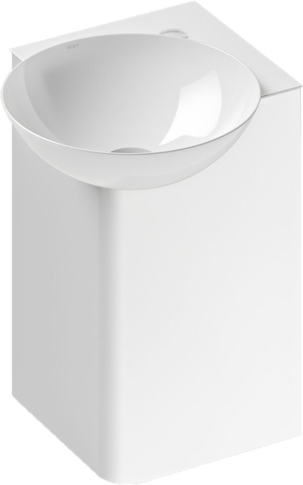Lavabo ad angolo Alape WP.Insert5, 25 x 25 cm altezza 47 cm, bacino d. 30 cm con foro per rubinetteria image number 0