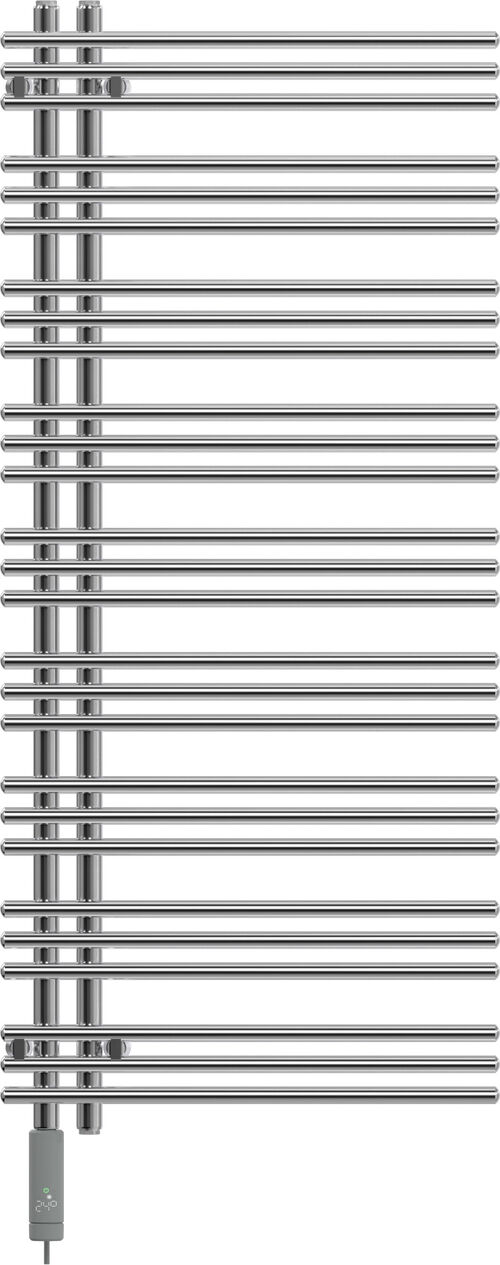 Radiateur de bain Zehnder Yucca Asym Chrom&eacute; R&eacute;sistance &eacute;lectrique &agrave; gauche