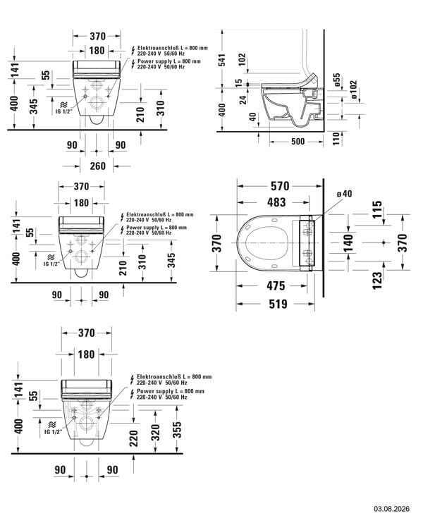 Dusch-Klosett Aufsatz Duravit SensoWash Classic Weiss image number 1