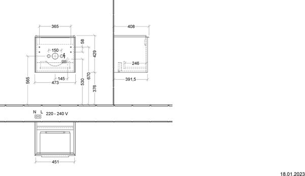 Waschtischmöbel Villeroy & Boch Subway 3.0 Graphite image number 1