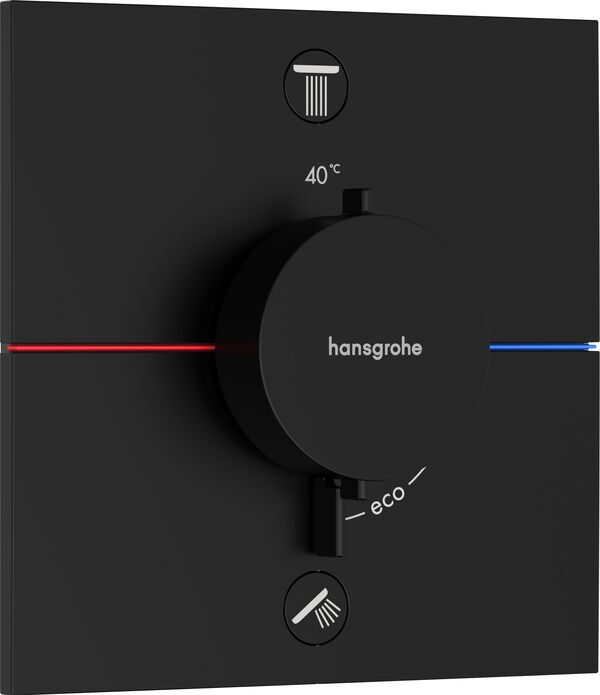 Duschsystem Hansgrohe Shower Select Comfort E, Thermostat, Abdeckplatte eckig, 155 x 155 mm, f&uuml;r 2 image number 0