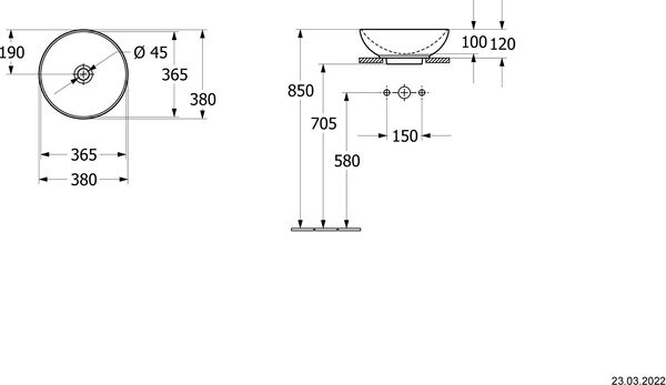 Auflegewaschtisch Villeroy & Boch Loop & Friends Graphite matt Cleaneffekt image number 1