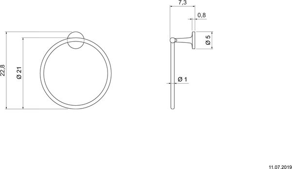 Handtuchring Duravit Starck T schwarz matt image number 1