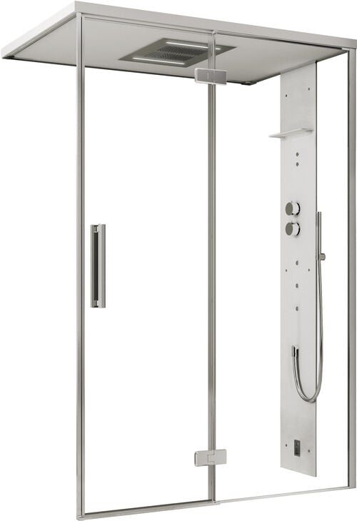 Douche &agrave; vapeur Ronal Mimesi Argent brillant Panneau avant en acier inoxydable poli