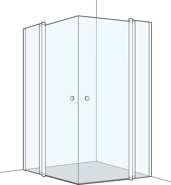 Eckeinstieg Koralle S300 silberfarbig Echtglas klar image number 0