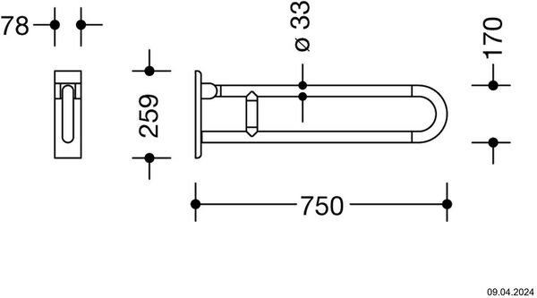 Stützklappgriff Hewi 801 lichtgrau image number 1