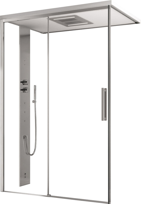Douche &agrave; vapeur Ronal Mimesi-S Argent brillant Panneau avant en acier inoxydable poli image number 0