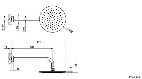 Pomme de douche Gessi ½" chromé image number 1