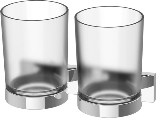 Portabicchiere doppio Bodenschatz Signa Cromato