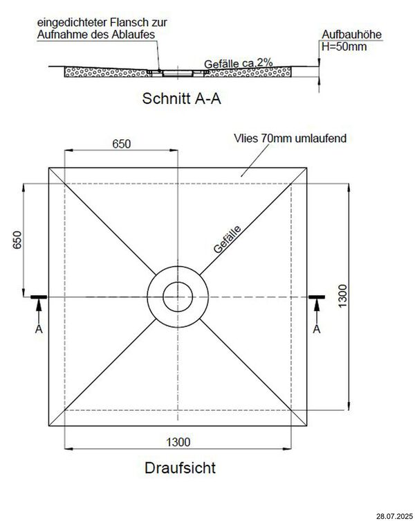 &Eacute;l&eacute;ment de douche Schedel Plan Kessel image number 1