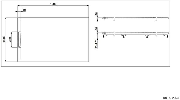 Receveur de douche Laufen Pro S Extra-plat Anthracite mat image number 1