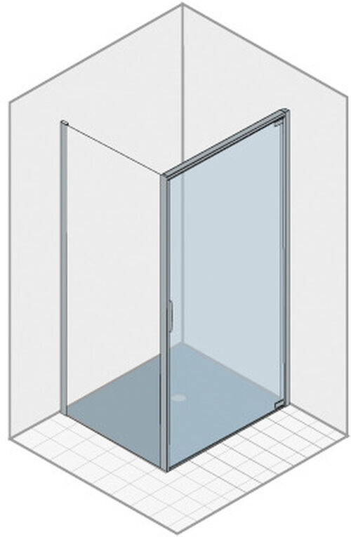 Porta battente Duka Natura 4000, montaggio al suolo Argento lucidissimo Vetro trasparente protect
