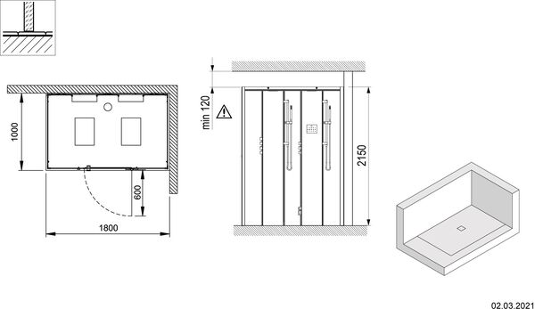 Dampfdusche Hoesch Sense Perience weiss Echtglas klar EverClean image number 1