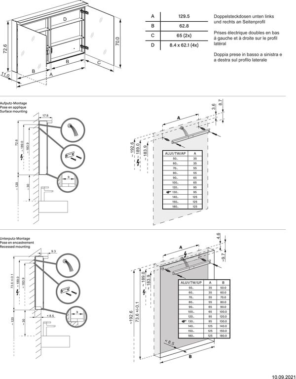 Spiegelschrank Schneider Bordo TW image number 1
