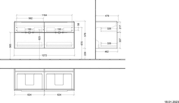 Waschtischm&ouml;bel Villeroy & Boch Subway 3.0 Eiche nordic image number 1
