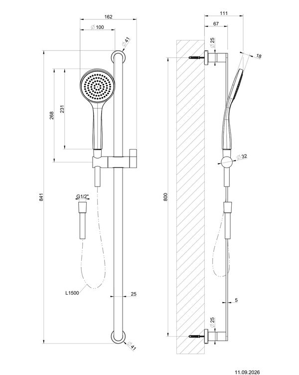 Garniture de douche Emporio Via Manzoni Finox image number 1