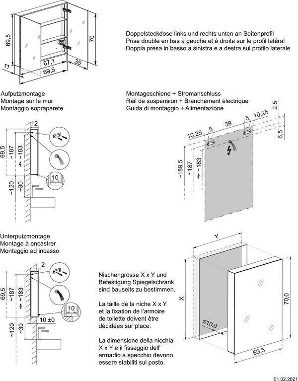 Spiegelschrank Schneider Easy weiss image number 1