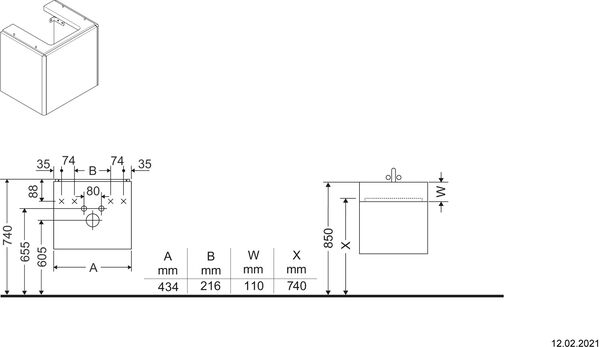 Meuble sous-lavabo Duravit XSquare Taupe image number 1