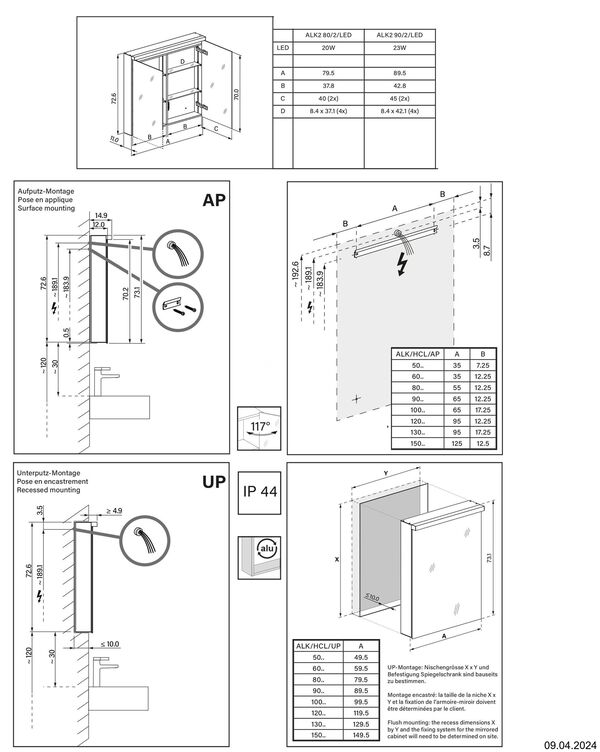 Spiegelschrank Alterna karat LED Weiss Lichtfarbe Neutralweiss 4000 K image number 1