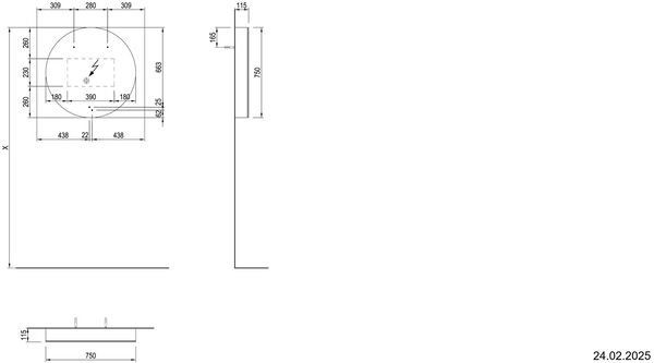 Spiegelschrank Alterna yuwia LED Lackiert carbon Lichtfarbe stufenlos verstellbar 2700-6500 K image number 1