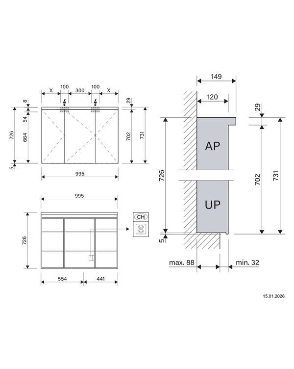 Spiegelschrank Alterna karat LED plus Weiss image number 2